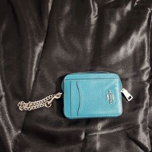 Coach Teal Leather Coin Purse